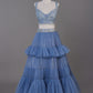 blue frill lehenga for girls