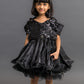 black organza short dress for girls