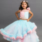 pink blue frill skirt for girls