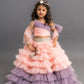 peach lilac skirt top for girls