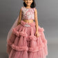 pink frills lehenga for girls