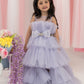 lilac frill highlow for girls 