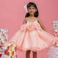 peach flower dress for girls