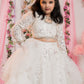 3 piece white lehenga for girls