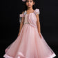 peach ribbon dresses for girls 