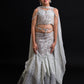 Green Grey Mermaid 3 Piece Lehenga