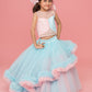 pink sky blue frill skirt