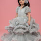 grey ribbon gown for girls