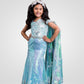 blue fishcut lehenga for girls