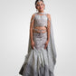 grey 3 piece lehenga for girls