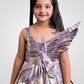 leaf jacquard dress for girls