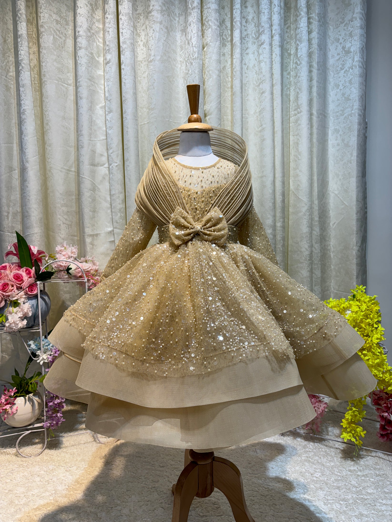 Buy Best Golden Pearl Gown for Girls Online - Little Angels Clothing Buy Best Golden Pearl Gown for Girls Online - Little Angels Clothing