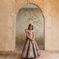 Grey Structured Lehenga